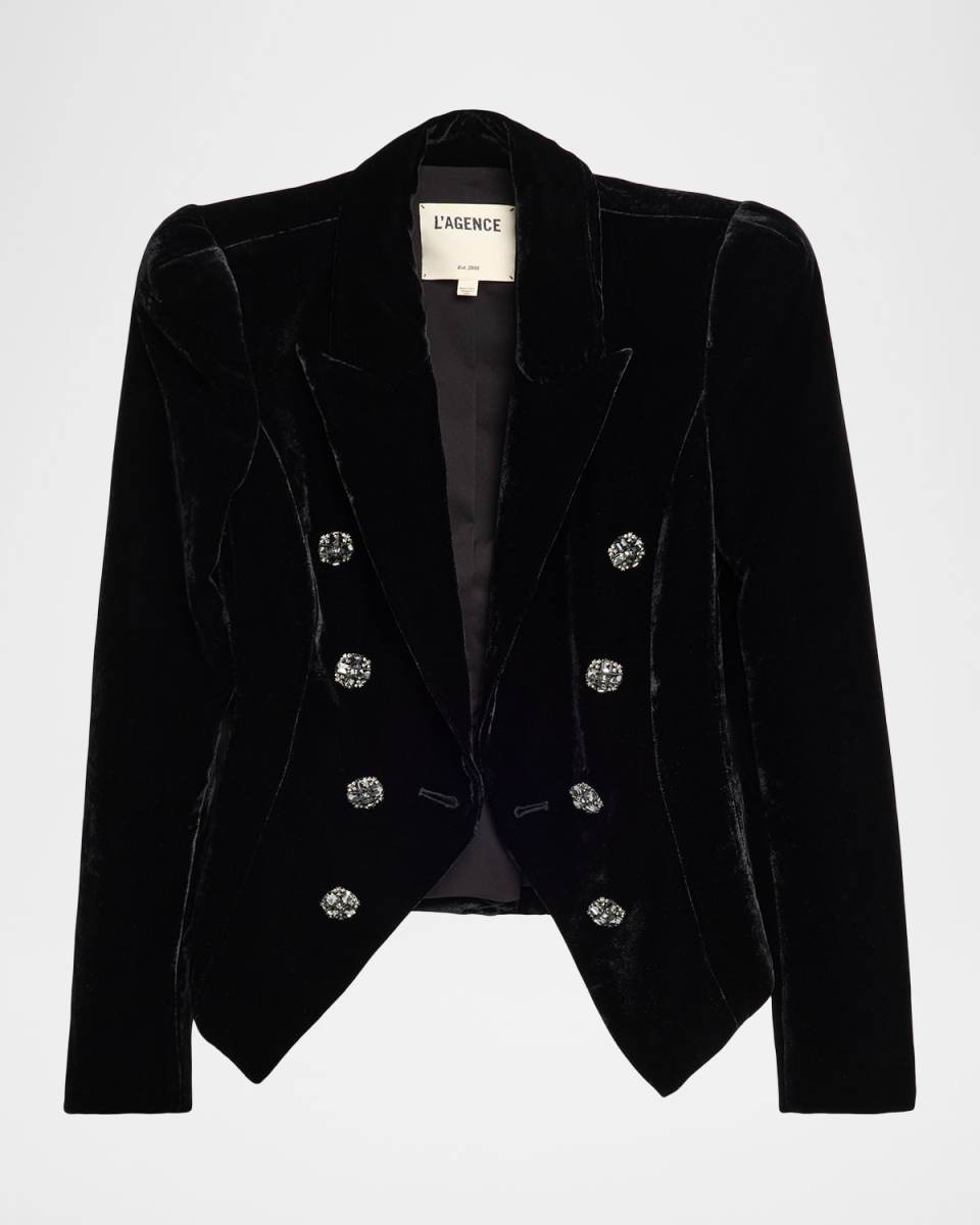 Bethany Structured Velvet Blazer